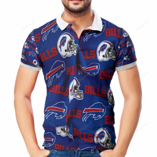 Buffalo Bills Logo v17 3D All Over Print Polo Shirt