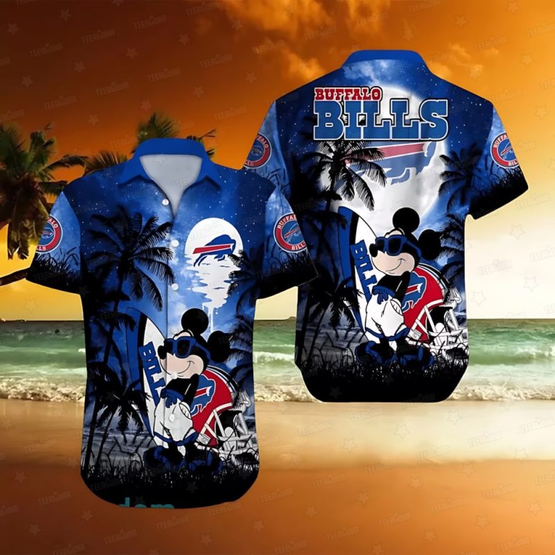 Buffalo Bills Mickey Moonlight Surf Hawaiian Shirt - TeeAloha