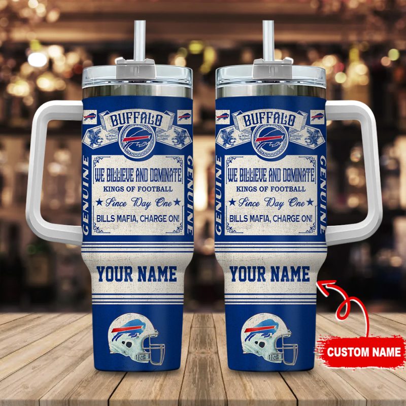 Buffalo Bills NFL Vintage Kings Of Football Custom Stanley Cup 40 oz 30 oz Tumbler With Handle | StormMerch