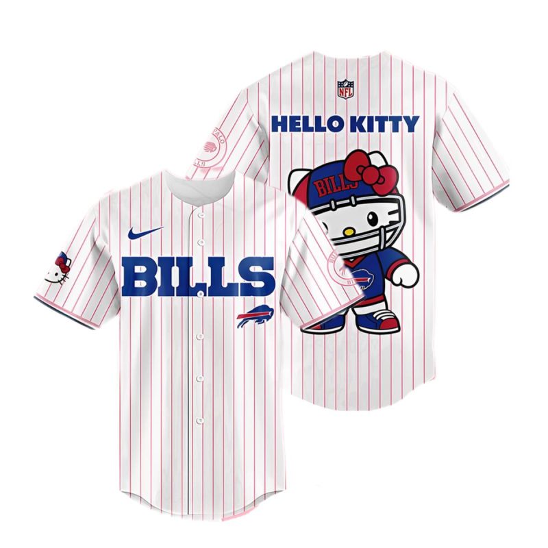 Hello Kitty Women's Buffalo Bills Jersey Baseball - Jerseyour