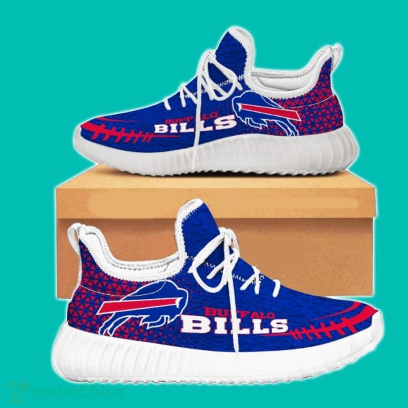 NFL Buffalo Bills Teams Football Big Logo Shoes White Yeezy Shoes Impressive Gift For Men And Women