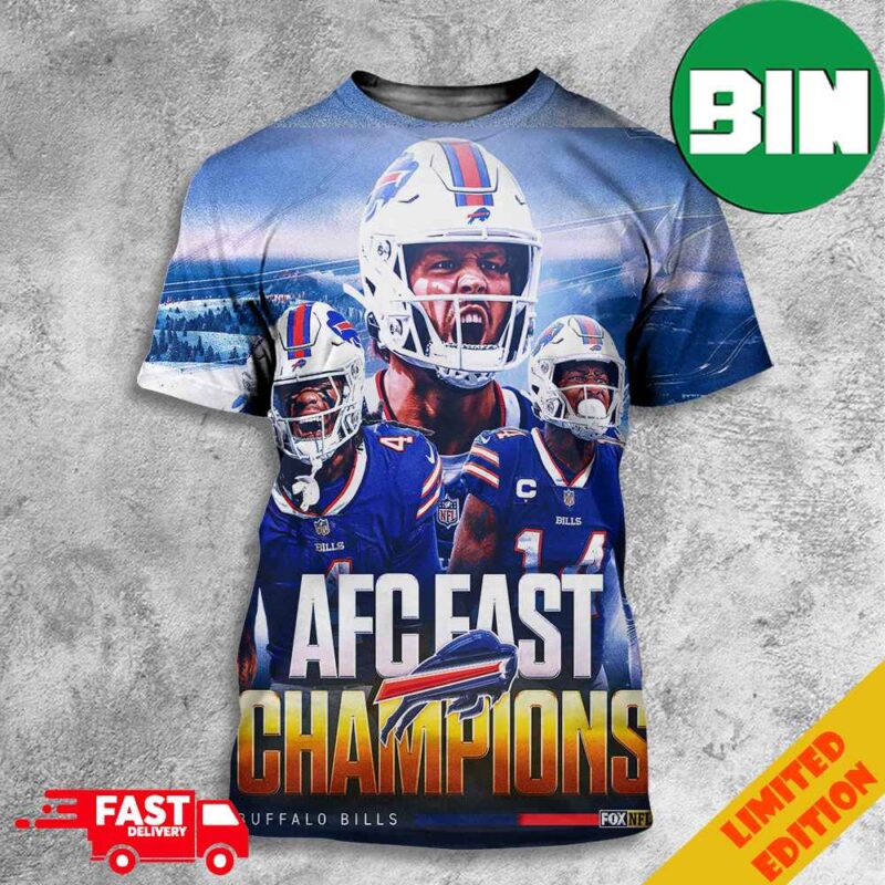AFC East Champions The Buffalo Bills Clinch Their 4th Straight Division Title Bills Mafia 3D T-Shirt
