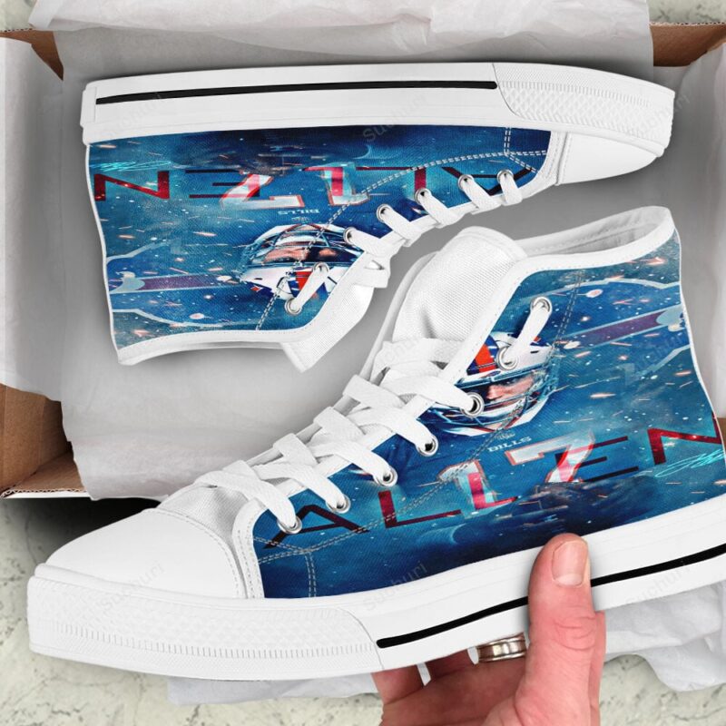 Buffalo Bills 17 Josh Allen v5 High Top Shoes