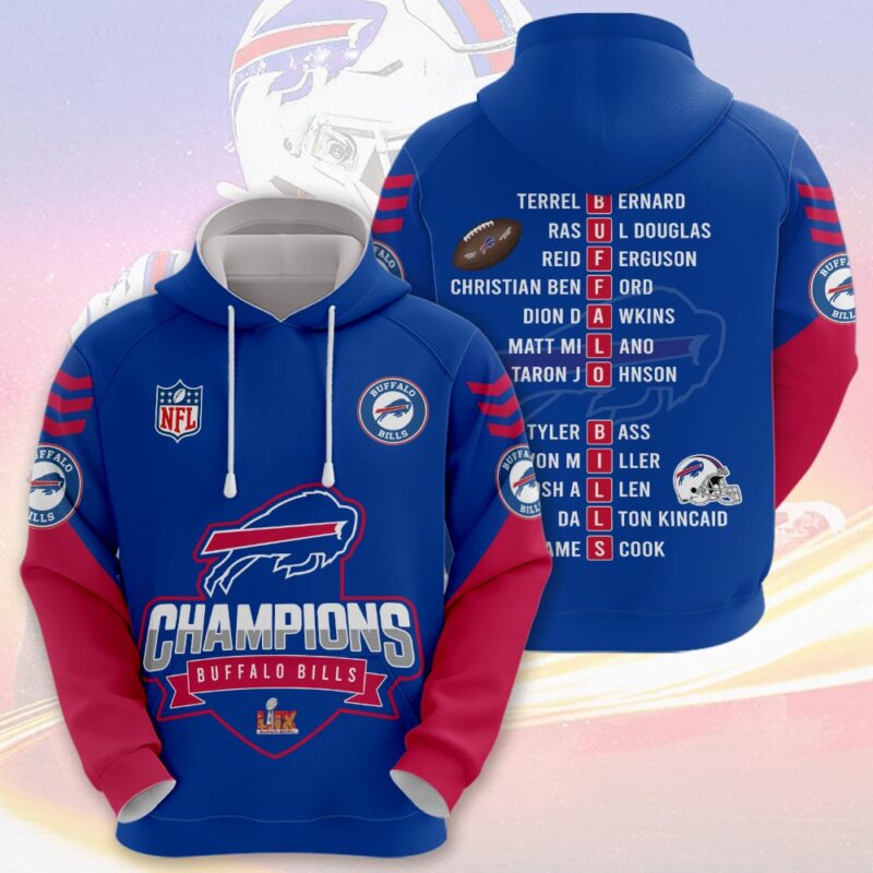 Buffalo Bills 2025 Super Bowl LIX Champions Hoodies