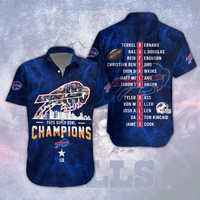 Buffalo Bills 2025 Super Bowl LIX Champions Hawaian Shirt