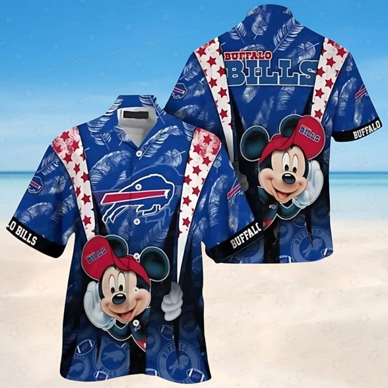 Buffalo Bills Blue and Red Star Character Hawaiian Shirt - TeeAloha