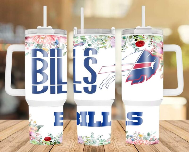 Buffalo Bills Floral NFL Custom Stanley Cup 40 oz 20 oz Tumbler With Handle