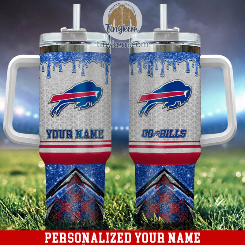 Buffalo Bills Glitter NFL Custom Stanley Cup 40 oz 20 oz Tumbler With Handle