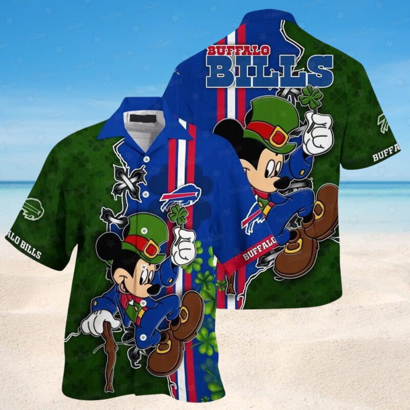 Buffalo Bills Green Clover Character Hawaiian Shirt - TeeAloha