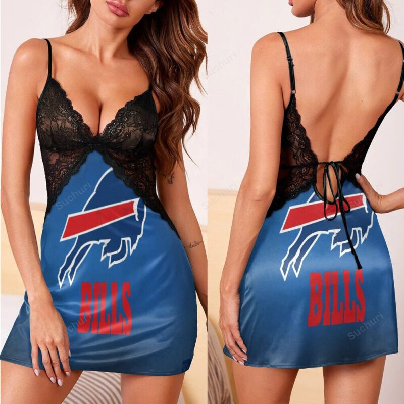 Buffalo Bills Logo v121 3d Back Straps Cami Dress With Lace