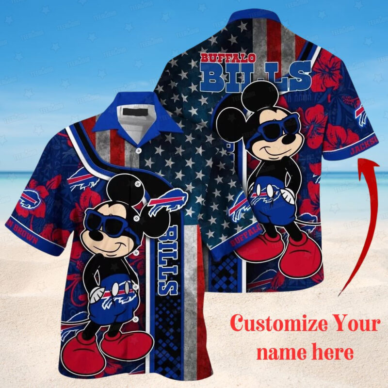 Buffalo Bills Mickey Mouse Playful Fan Custom Hawaiian Shirt - TeeAloha