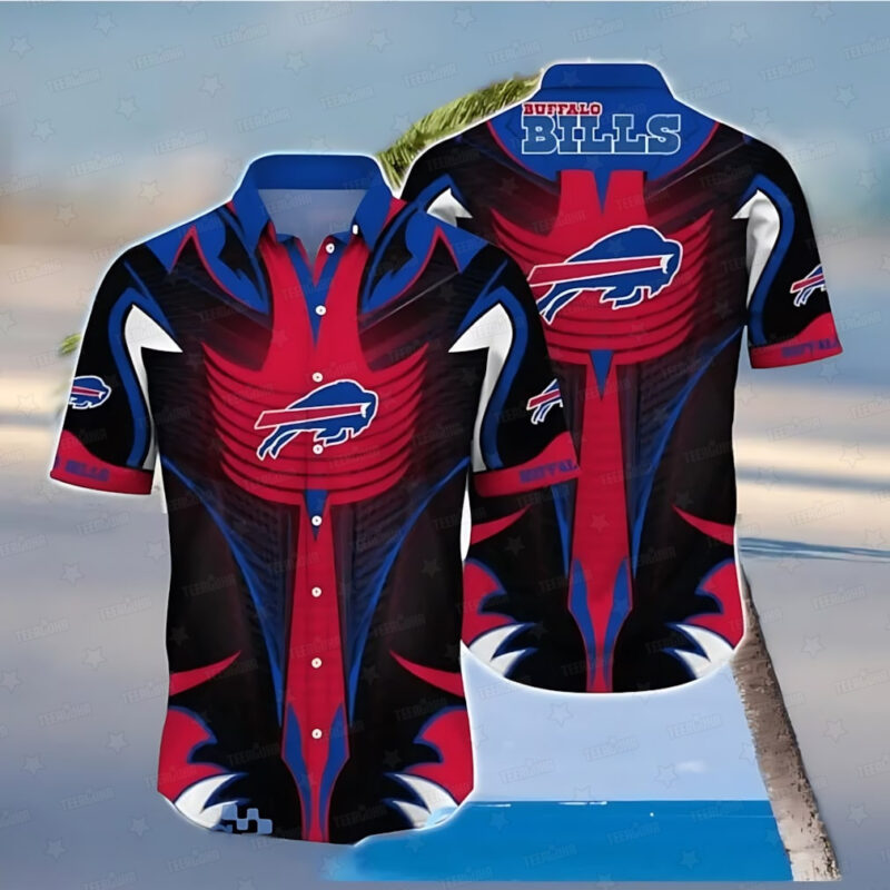 Buffalo Bills Modern Flames Red and Blue Hawaiian Shirt - TeeAloha