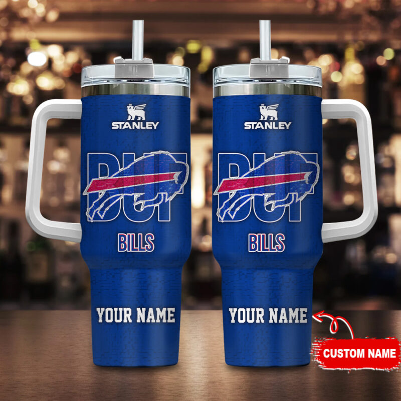 Buffalo Bills NFL 3D Logo Custom Stanley Cup 40 oz 30 oz Tumbler With Handle | StormMerch
