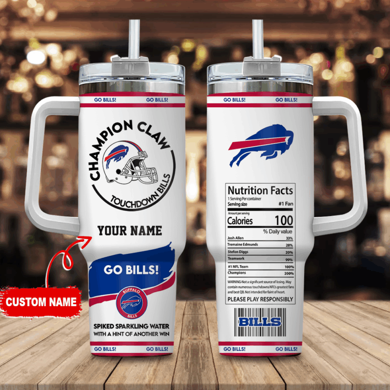 Buffalo Bills NFL Champion Claw Custom Stanley Cup 40 oz 30 oz Tumbler With Handle | StormMerch