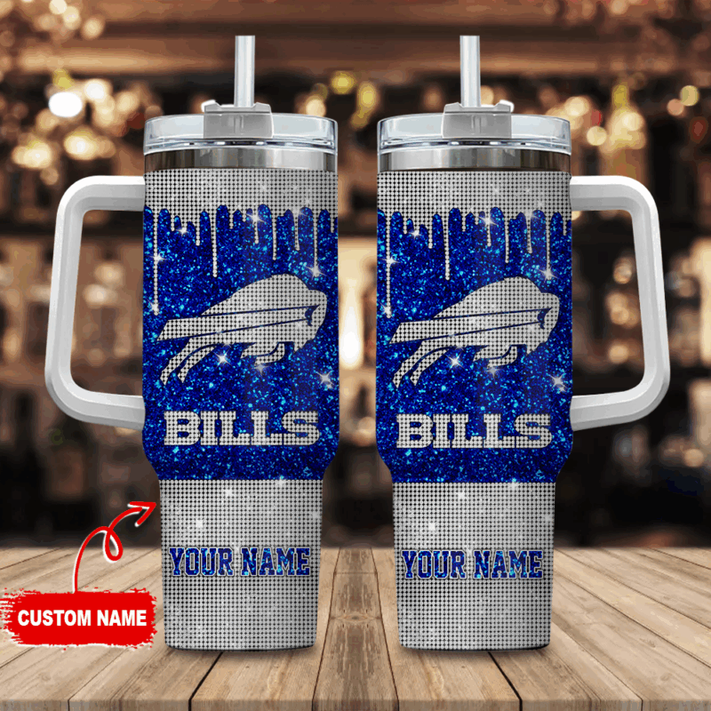 Buffalo Bills NFL Glitter Custom Stanley Cup 40 oz 30 oz Tumbler With Handle | StormMerch