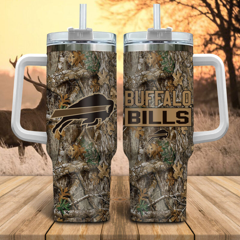 Buffalo Bills NFL Hunting Realtree Custom Stanley Cup 40 oz 30 oz Tumbler With Handle | StormMerch