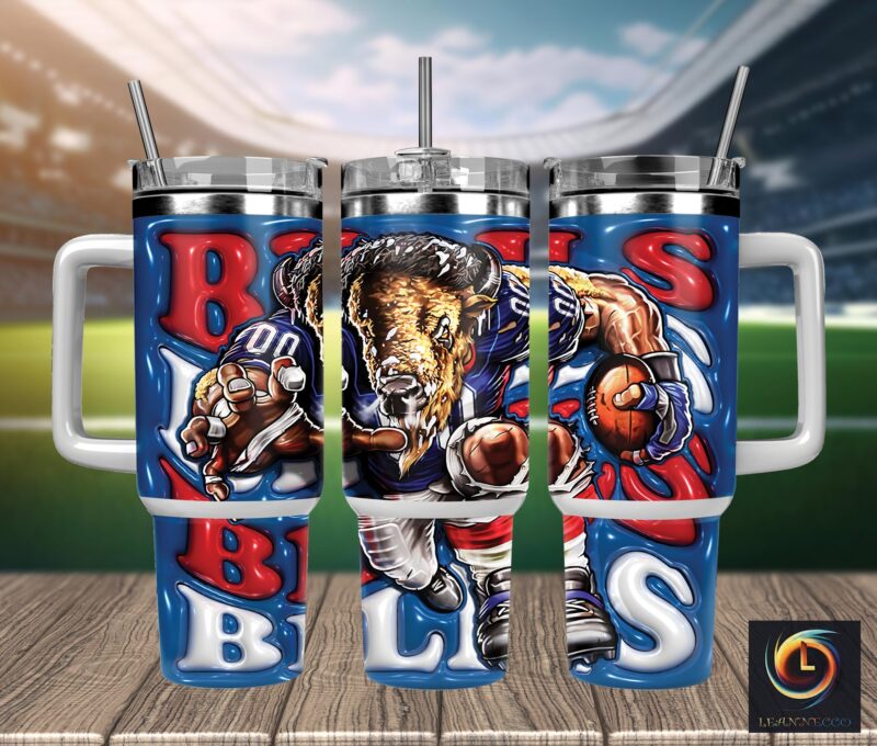 Buffalo Bills NFL Mascot Custom Stanley Cup 40 oz 30 oz Tumbler With Handle | StormMerch