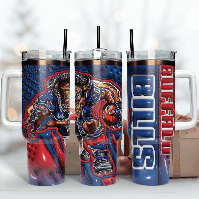 Buffalo Bills NFL Mascot Custom Stanley Cup 40 oz 30 oz Tumbler With Handle | StormMerch