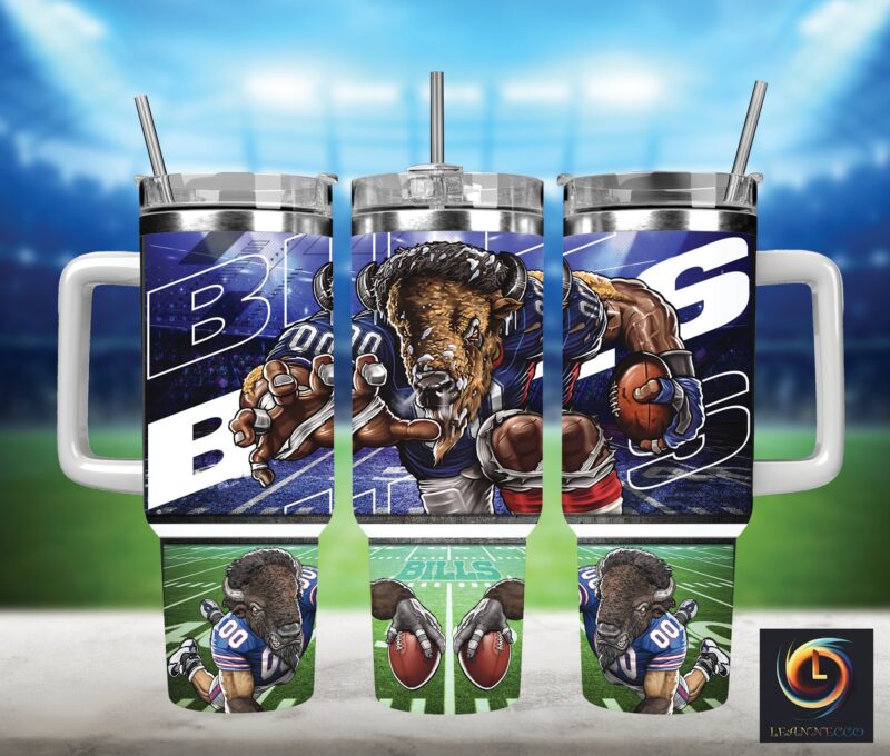 Buffalo Bills NFL Mascot Custom Stanley Cup 40 oz 30 oz Tumbler With Handle | StormMerch
