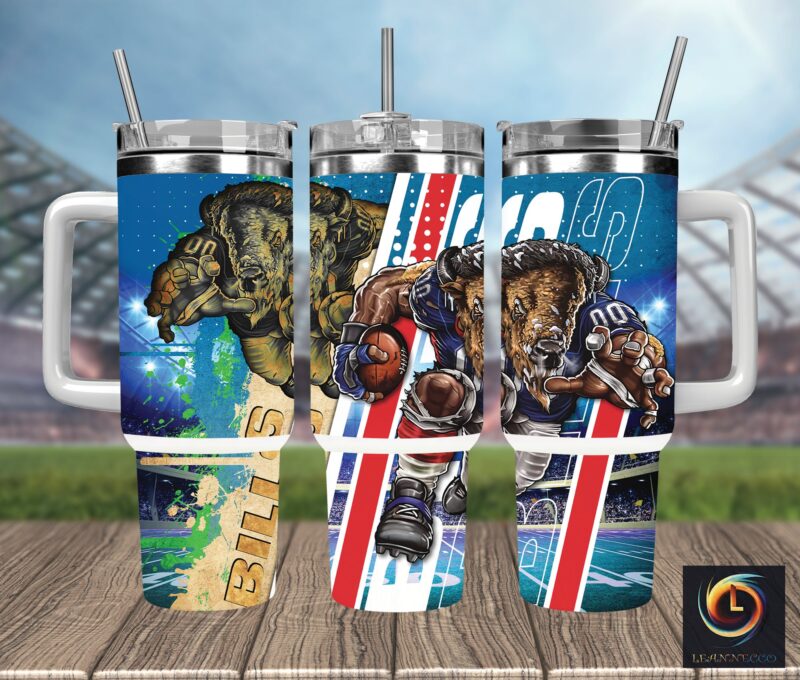 Buffalo Bills NFL Mascot Custom Stanley Cup 40 oz 30 oz Tumbler With Handle | StormMerch