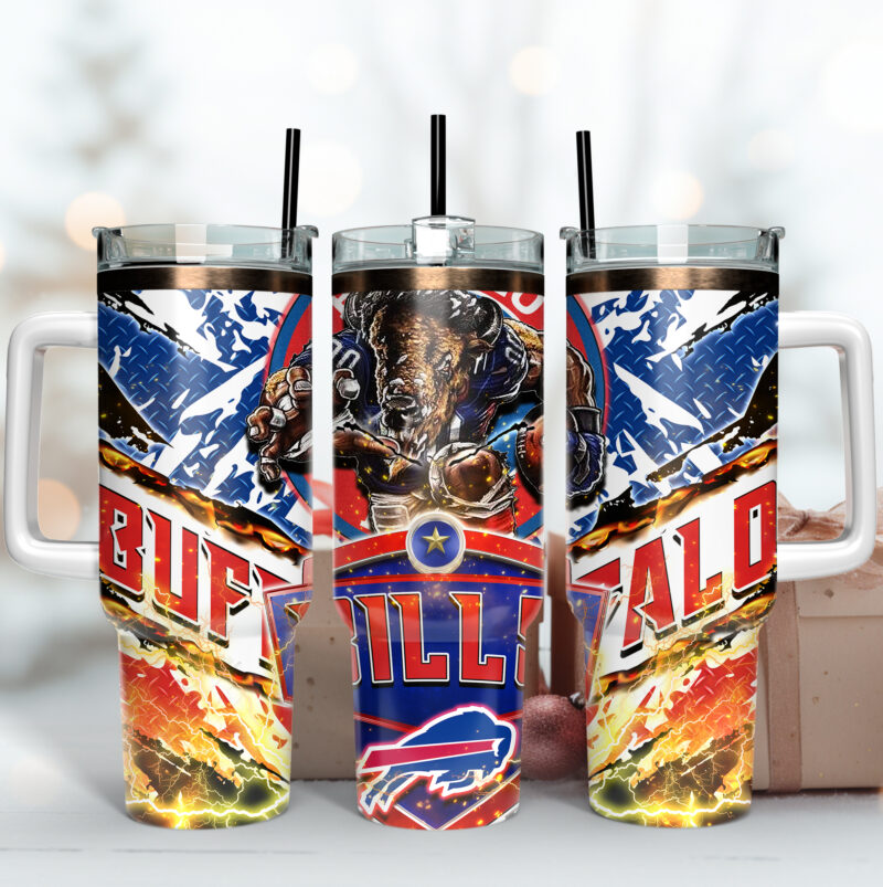 Buffalo Bills NFL Mascot Custom Stanley Cup 40 oz 30 oz Tumbler With Handle | StormMerch