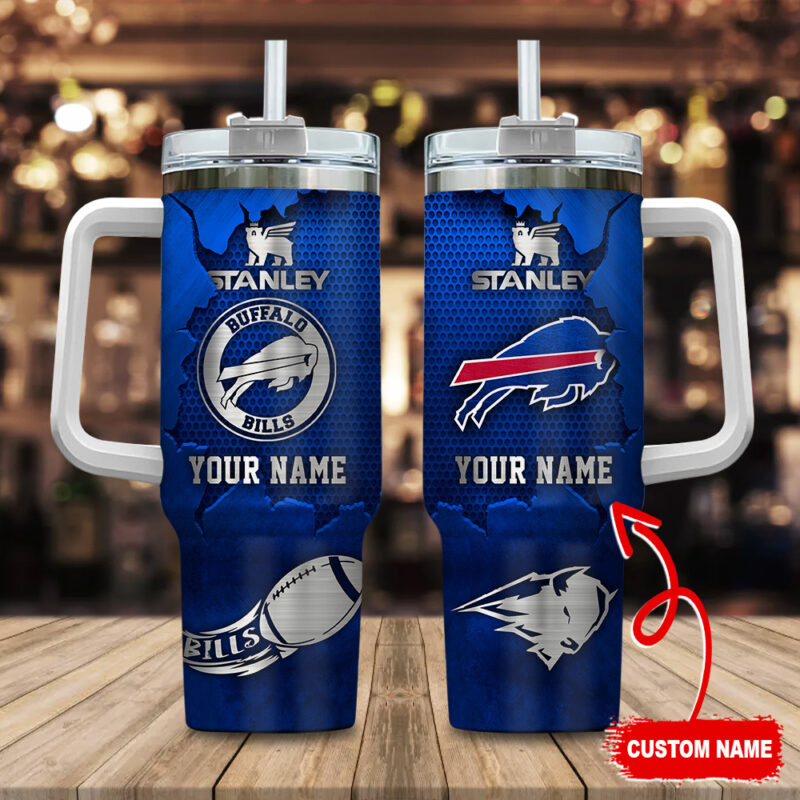 Buffalo Bills NFL Metal Style Custom Stanley Cup 40 oz 30 oz Tumbler With Handle | StormMerch