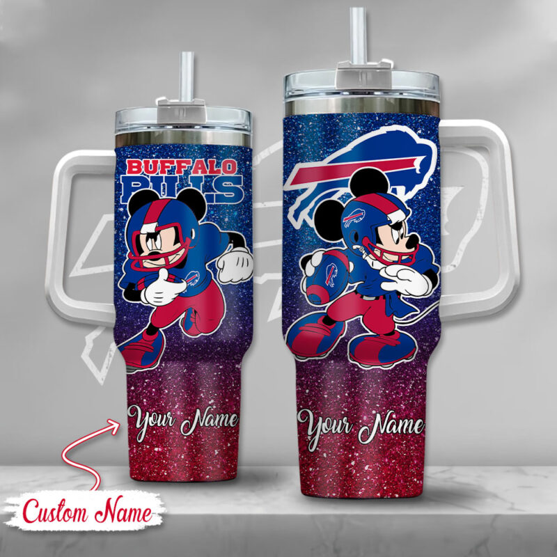 Buffalo Bills NFL Mickey Mouse Glitter Custom Stanley Cup 40 oz 30 oz Tumbler With Handle | StormMerch