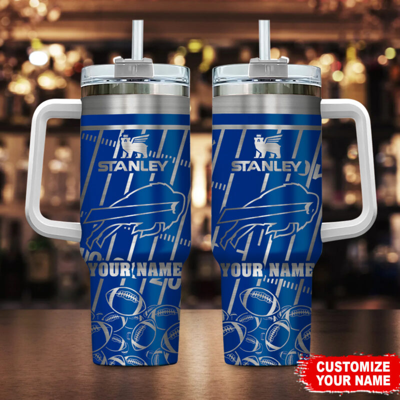 Buffalo Bills NFL Silver Custom Stanley Cup 40 oz 30 oz Tumbler With Handle | StormMerch