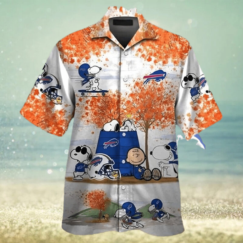 Buffalo Bills NFL Snoopy Charlie Brown Autumn Tree Hawaiian Shirt