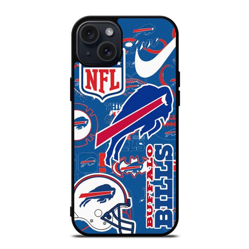 BUFFALO BILLS NFL STICKER BOMB iPhone 15 Plus Case Cover
