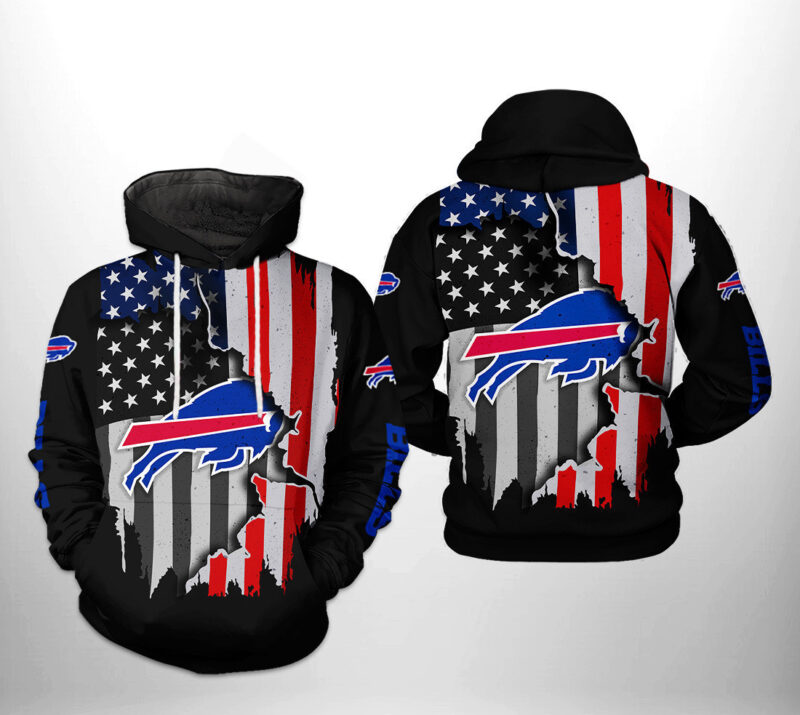 Buffalo Bills NFL US Flag Team Hoodie & Zip Hoodie