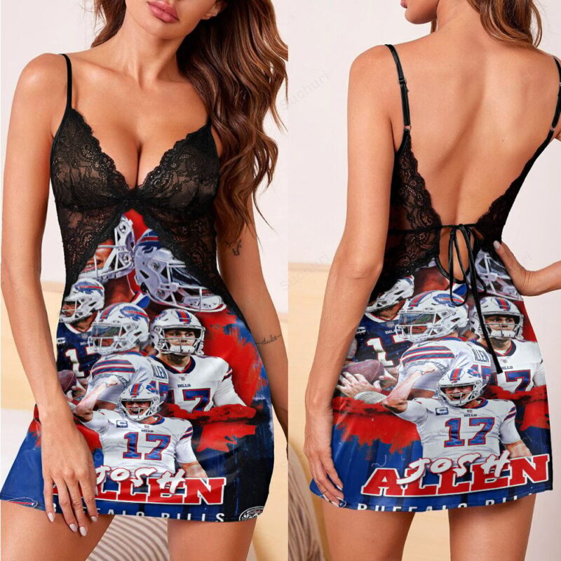 Buffalo Bills Players v2 3d Back Straps Cami Dress With Lace