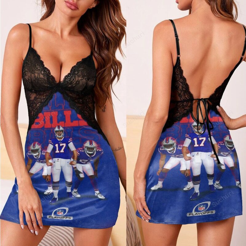 Buffalo Bills Players v3 3d Back Straps Cami Dress With Lace