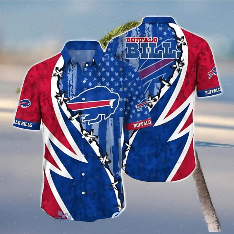 Buffalo Bills Stars and Stripes Blue and Red Hawaiian Shirt - TeeAloha