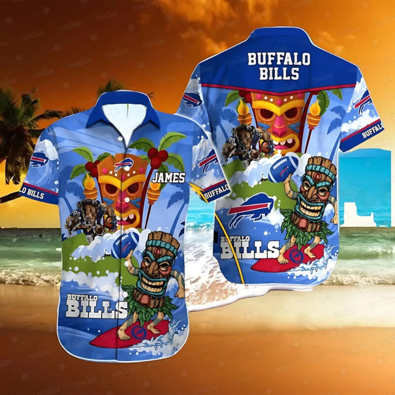 Buffalo Bills Tiki Surf Hawaiian Shirt - TeeAloha