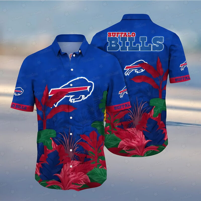 Buffalo Bills Tropical Leaves Hawaiian Shirt - TeeAloha