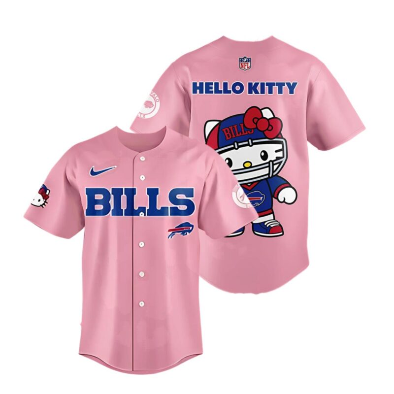 Hello Kitty Pink Buffalo Bills Baseball Jersey - Jerseyour