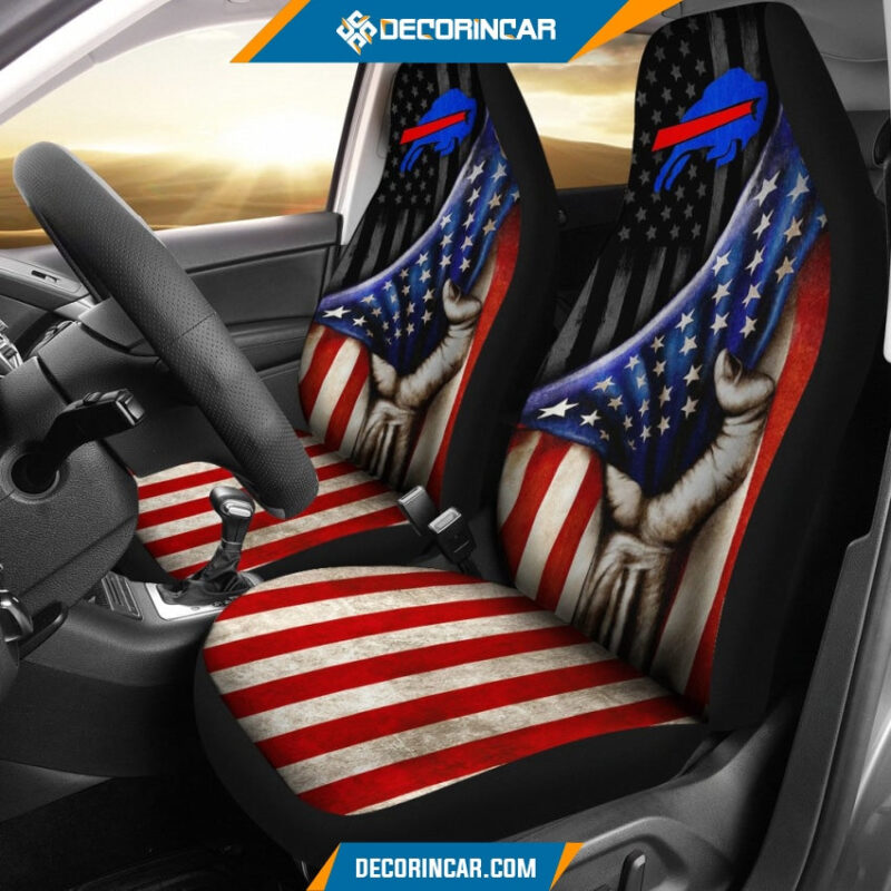 NFL Buffalo Bills American Flag Car Seat Covers V2