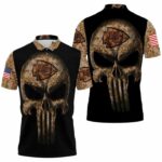 Camouflage Skull Kansas City Chiefs American Flag Polo Shirt - ChiefsFam