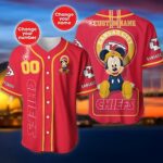 Chiefs Red Mickey Mouse Personalized Baseball Jersey - ChiefsFam