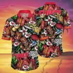 Camouflage Skull Kansas City Chiefs American Flag Hawaiian Shirt