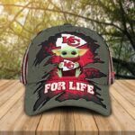 Kansas City Chiefs For Life Baby Yoda Baseball Cap - ChiefsFam