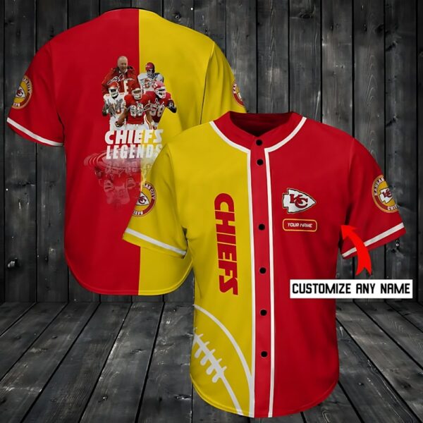 Chiefs Legends Split Pride Personalized Baseball Jersey - ChiefsFam