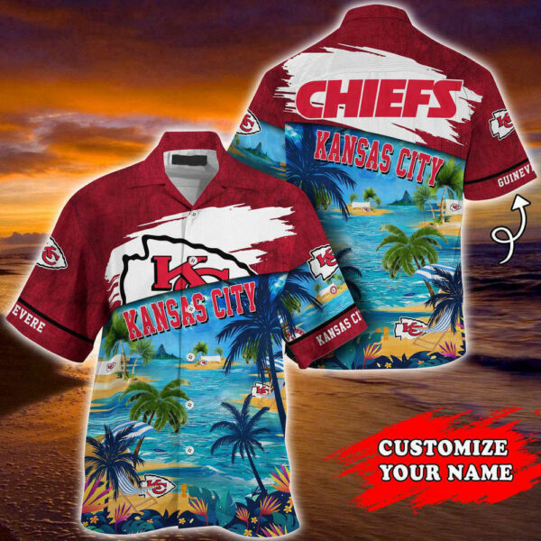 Chiefs Ocean Breeze Customizable Hawaiian Shirt - ChiefsFam