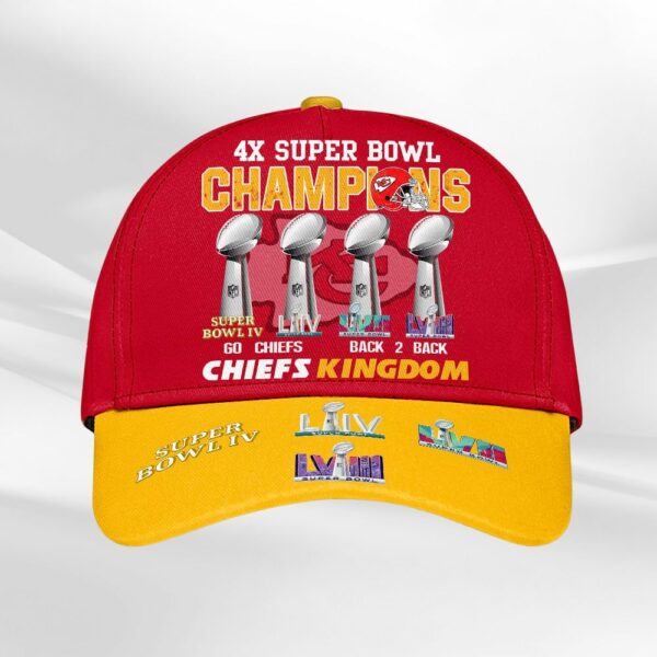 Chiefs Stellar 4 Super Bowl LVIII Baseball Cap - ChiefsFam