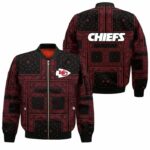 Kansas City Chiefs Bandana Skull Bomber Jackets Sizes S-5XL NEW011810 - ChiefsFam