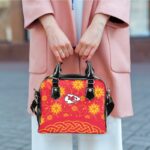 Kansas City Chiefs Flower Pattern Limited Edition Lady Leather Handbag Nla048510 - ChiefsFam