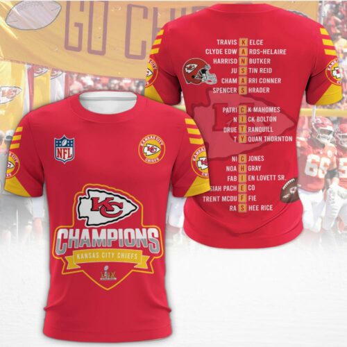 Kansas City Chiefs 2025 Super Bowl LIX Champions Red Yellow Shirt - ChiefsFam