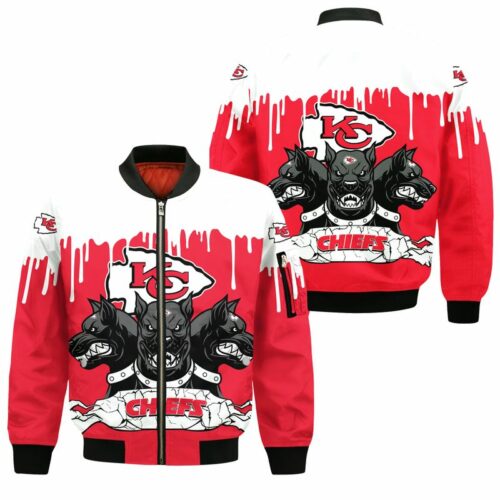 Kansas City Chiefs 3 Heads Cerberus All Over Print Bomber Jackets Size S-5XL NEW051110 - ChiefsFam