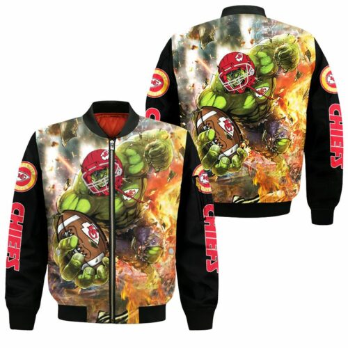 Kansas City Chiefs Amazing Hulk Bomber Jackets Sizes S-5XL NEW013010 - ChiefsFam